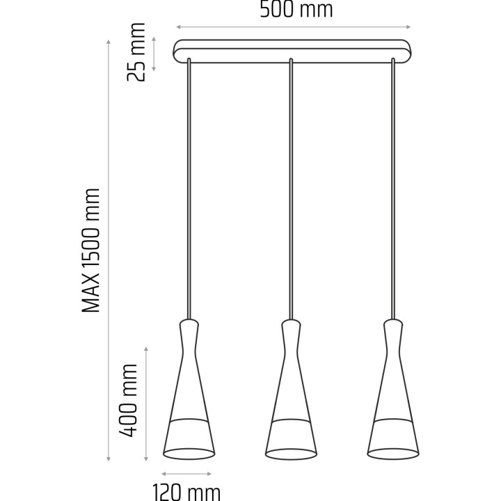 Hanging lamp white Vegas2 3p