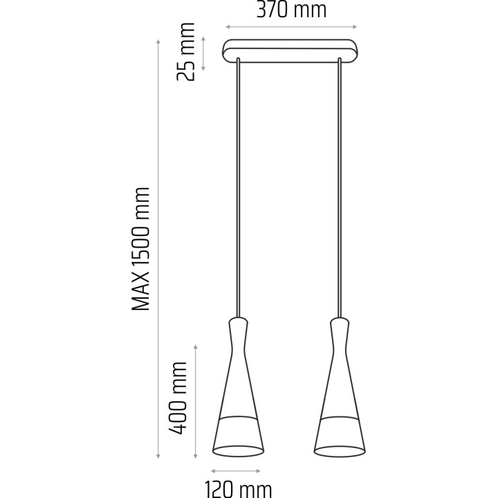 Hanging lamp grey Vegas2 2p