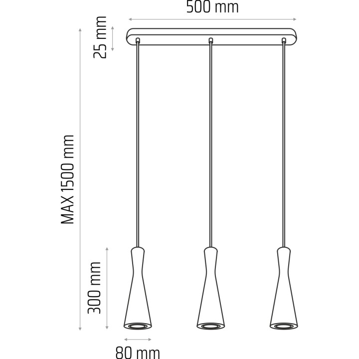 Hanging lamp oak Vegas 3p