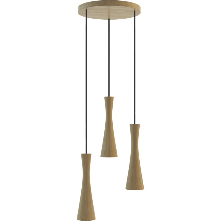 Hanging lamp oak Vegas 3p (plaphone)