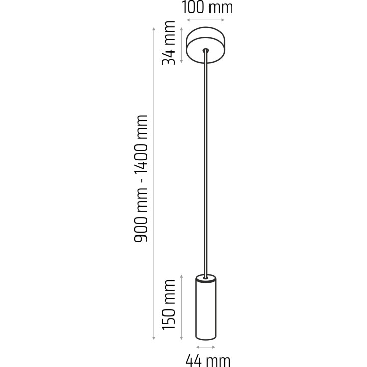 Hanging lamp black Madera 1p