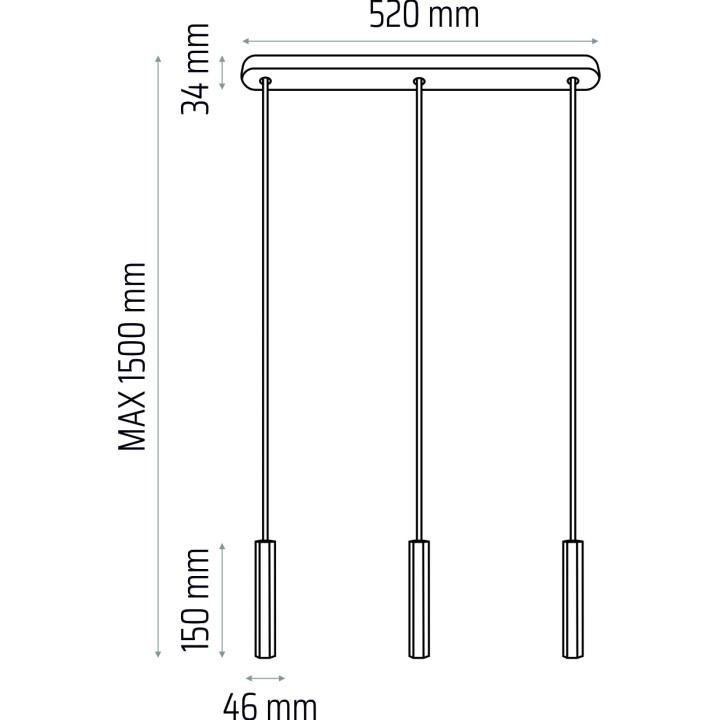 Madera Hexa hangs 3 oak