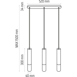 Hanging lamp Madera2 tin 3 white