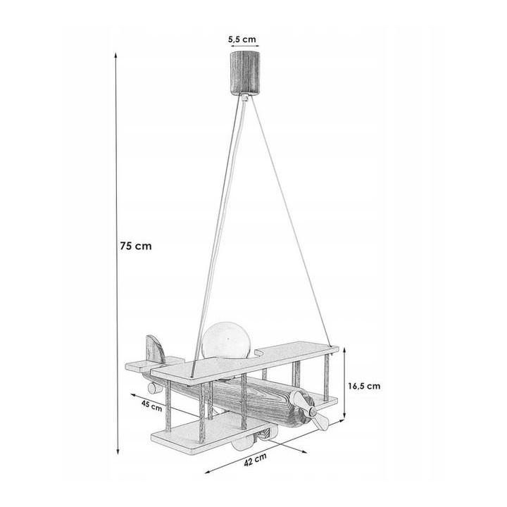 Hanging lamp Plane large green-blue