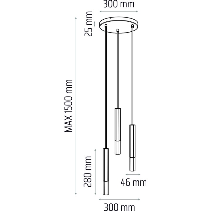 Hanging lamp Madera2 Hexa 3 pl (plaphone) black lamp