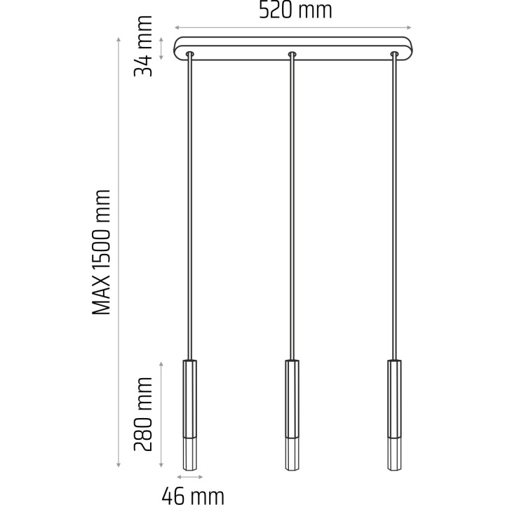 Hanging lamp Madera2 Hexa 3p bush white