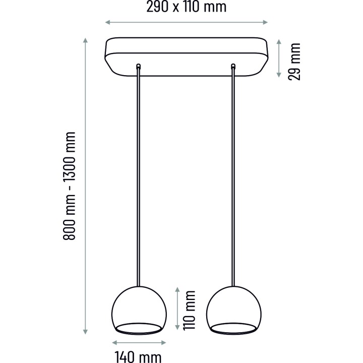 Hanging lamp white Balli Balle 2p