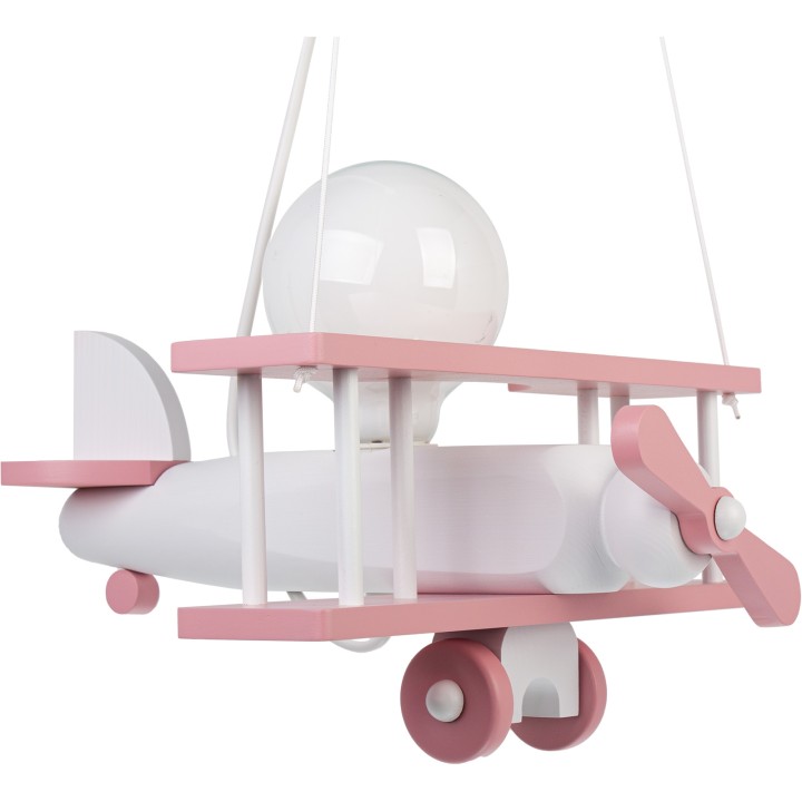 Hanging lamp Aeroplane small pink and white