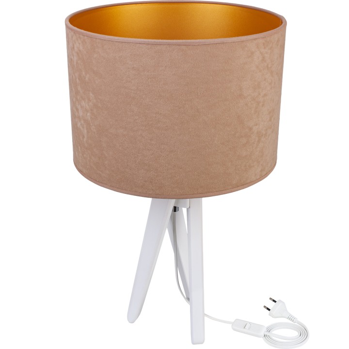 Table lamp white TRIVET beige