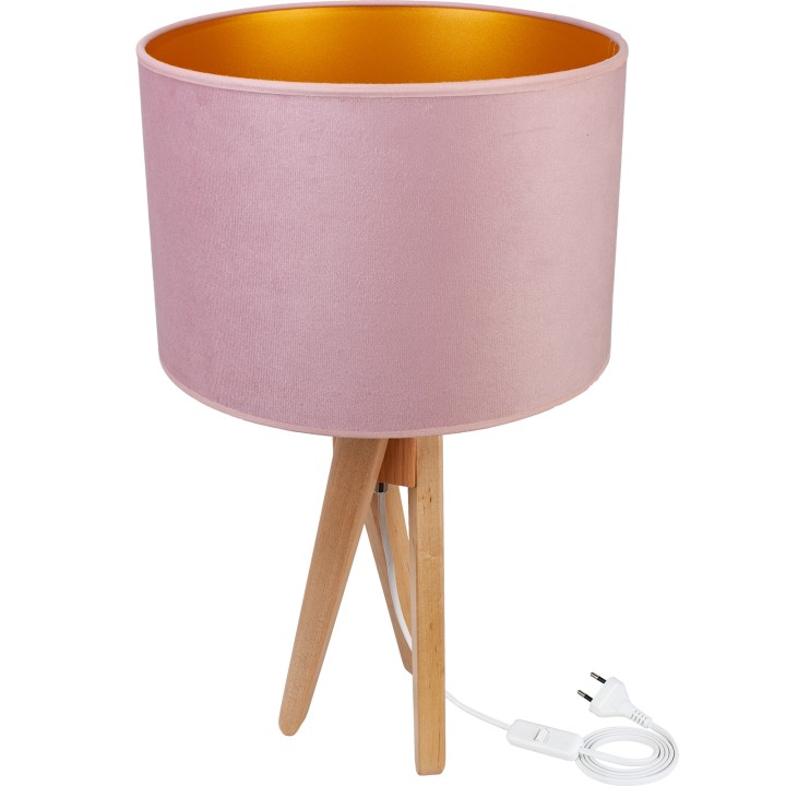 Natural table lamp TRIVET powder pink
