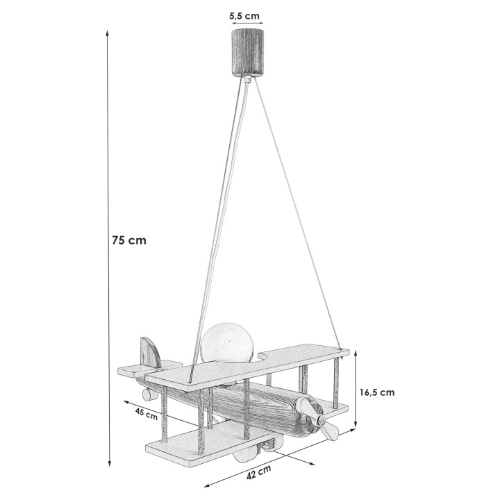 Lampa wisząca Samolot duży żółto-pomarańczowy