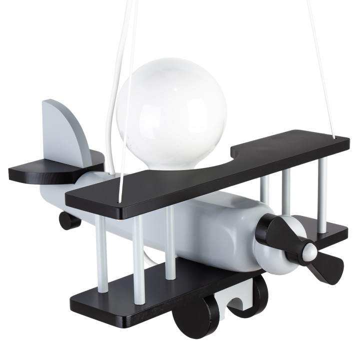 Hanging lamp Aeroplane small grey-black