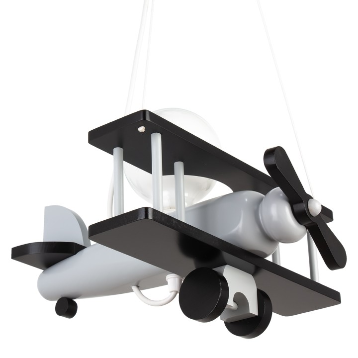 Hanging lamp Aeroplane small grey-black