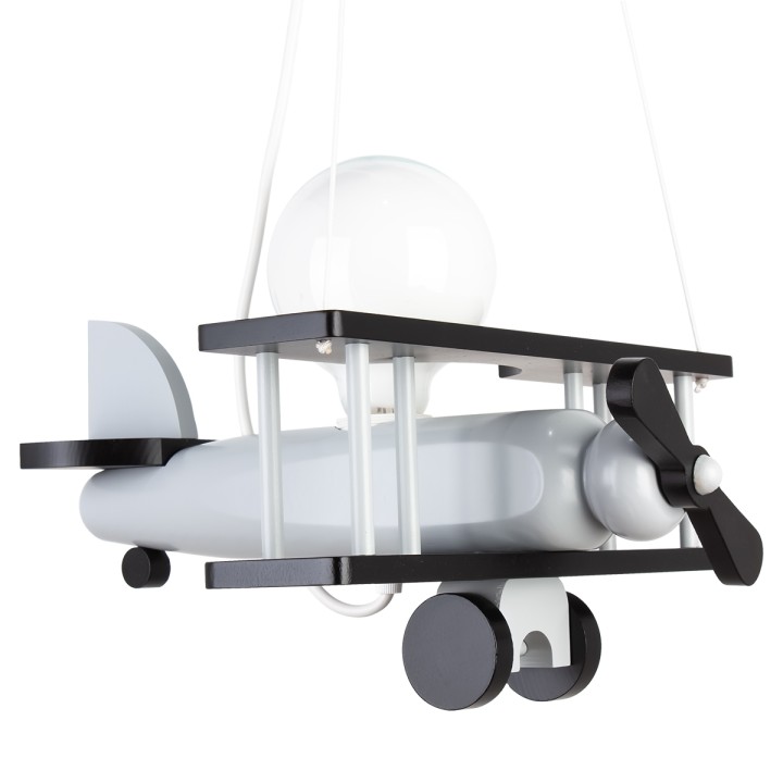 Hanging lamp Aeroplane small grey-black