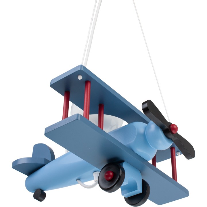 Hanging lamp Aeroplane small blue-black-red