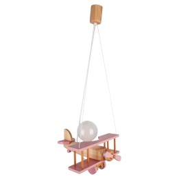 Hanging lamp Aeroplane small natural and pink