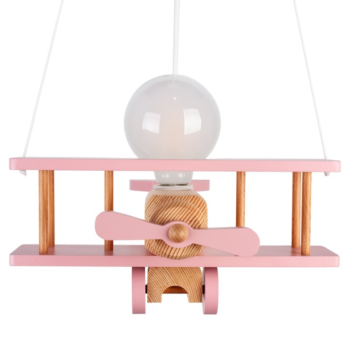 Hanging lamp Aeroplane small natural and pink