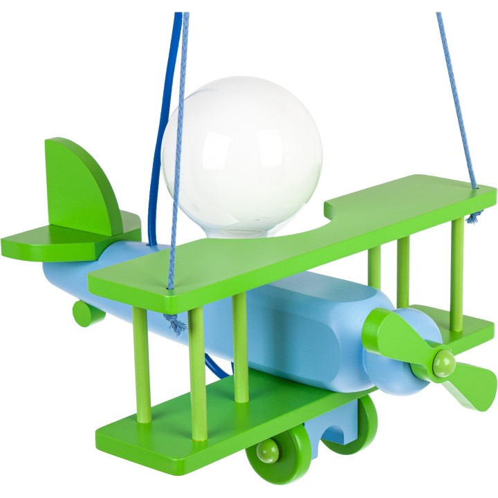 Hanging lamp Aeroplane small green-blue