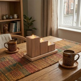 Set of oak candlesticks