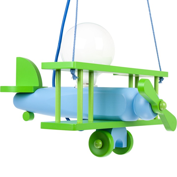 Hanging lamp Aeroplane small green-blue