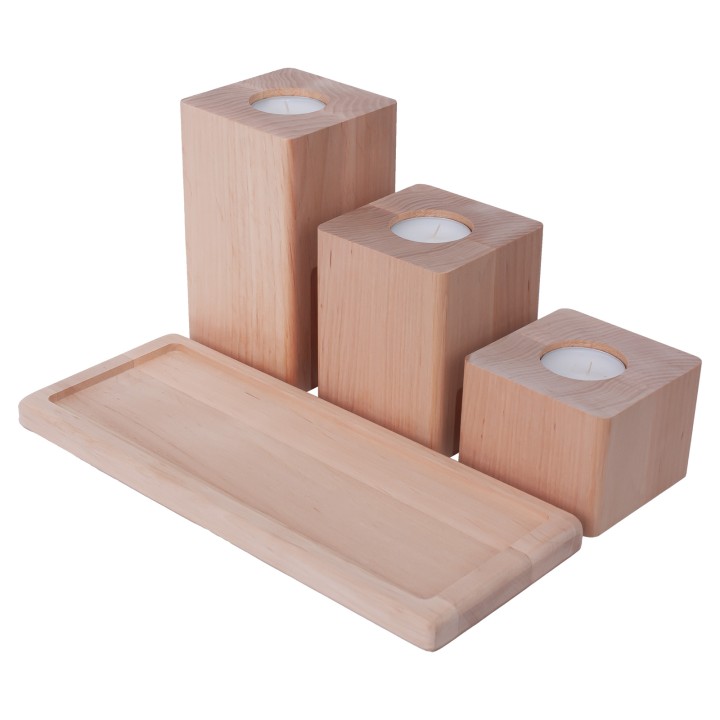 Alder candlestick set