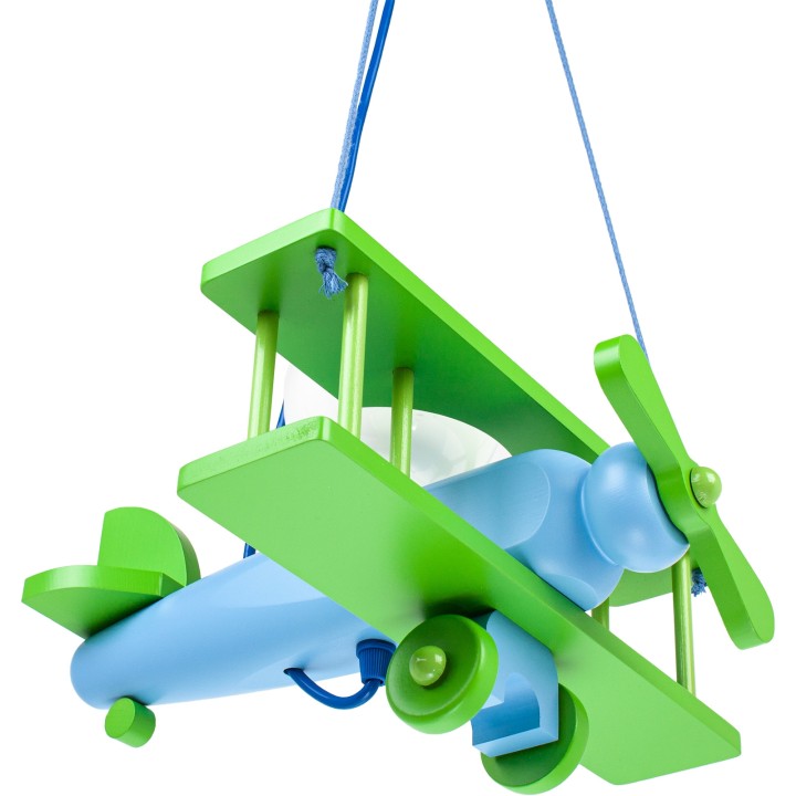 Hanging lamp Aeroplane small green-blue