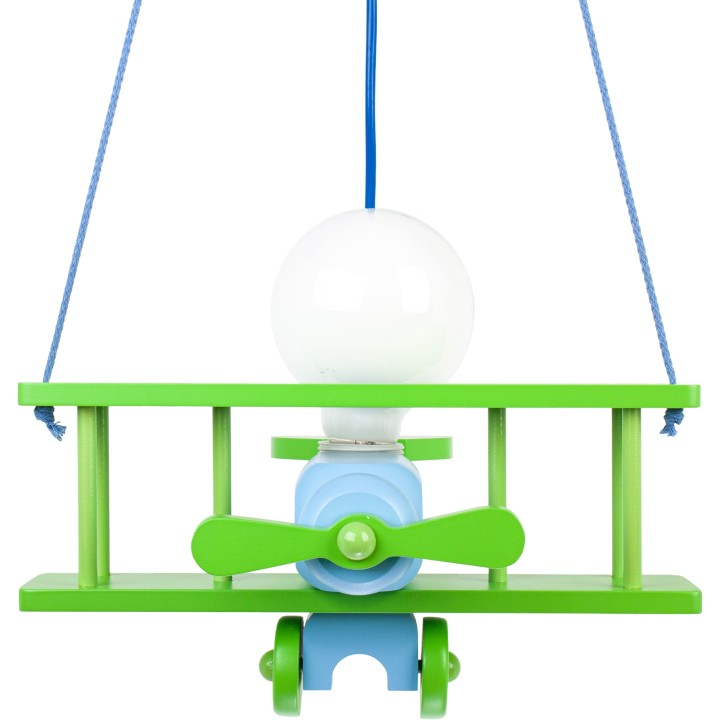 Hanging lamp Aeroplane small green-blue