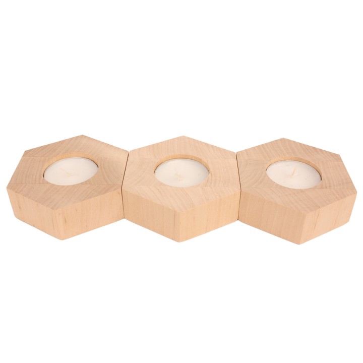 Wooden Hexagonal Alder Candlestick