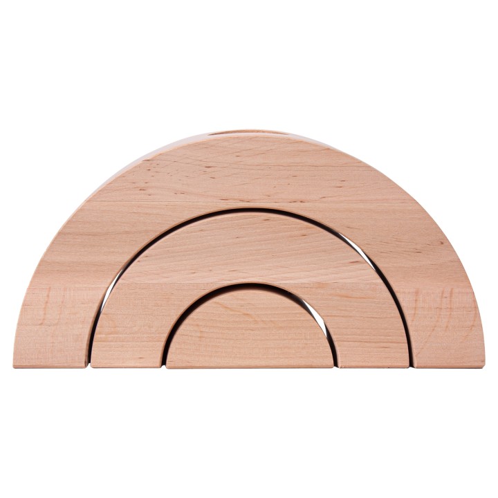 Wooden Semi-Circular Candlesticks Made of Alder