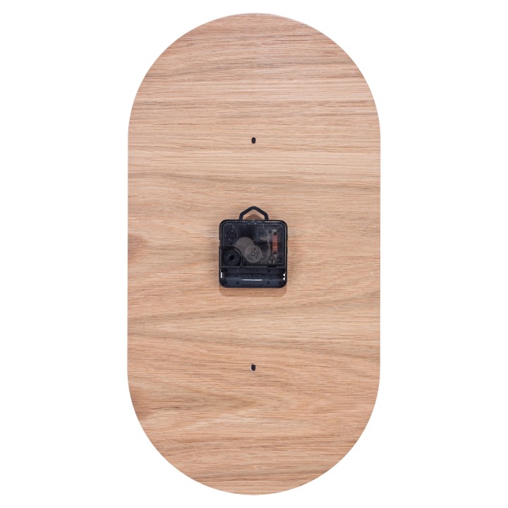 Oval clock made of oak plywood