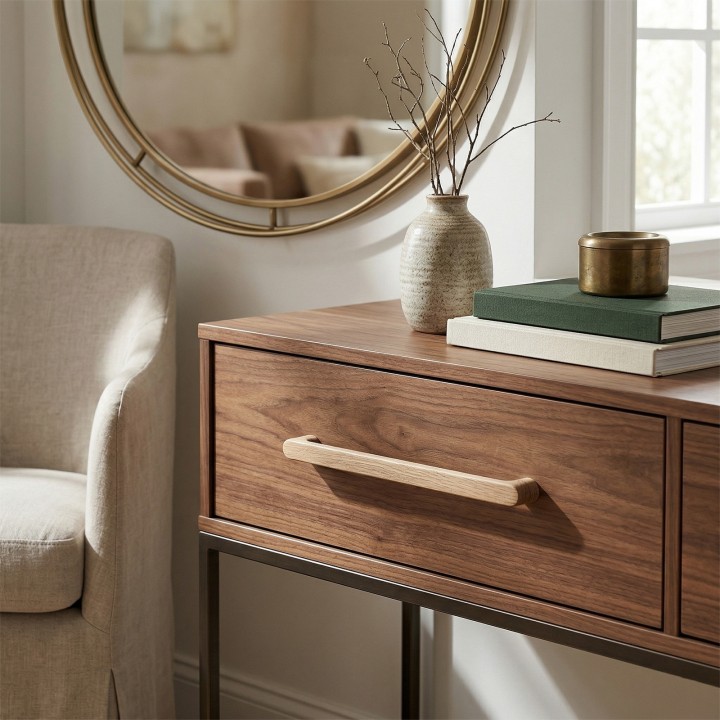 Rounded Wooden Furniture Handle 50cm