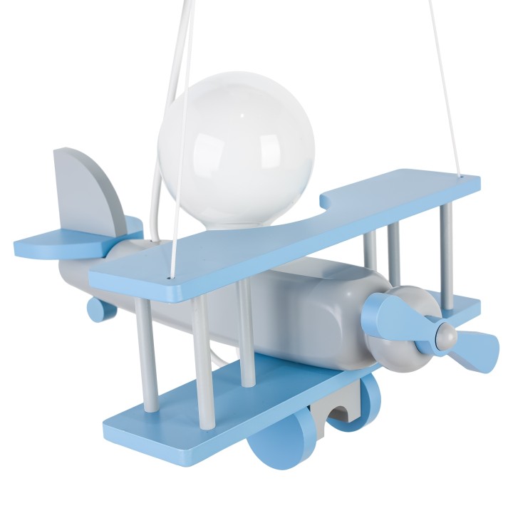 Hanging lamp Aeroplane small grey and blue