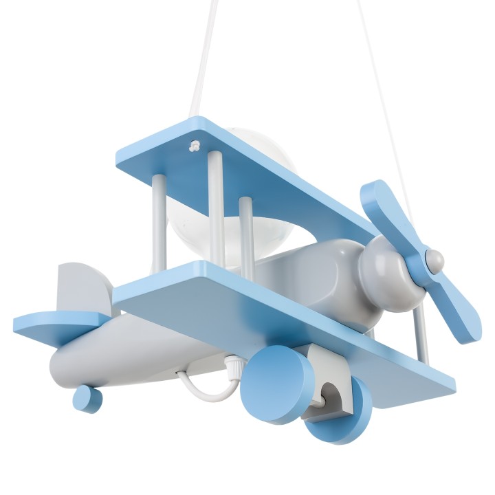 Hanging lamp Aeroplane small grey and blue
