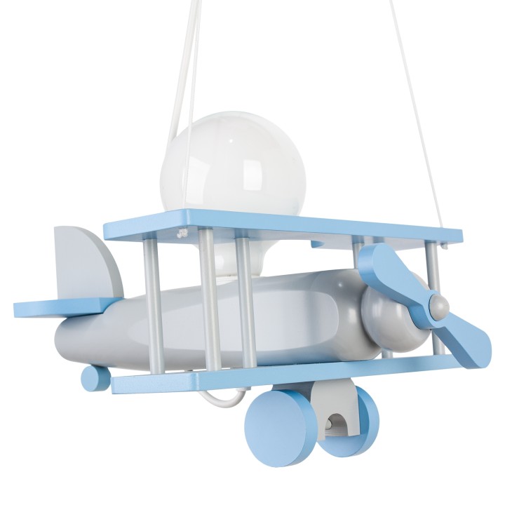 Hanging lamp Aeroplane small grey and blue