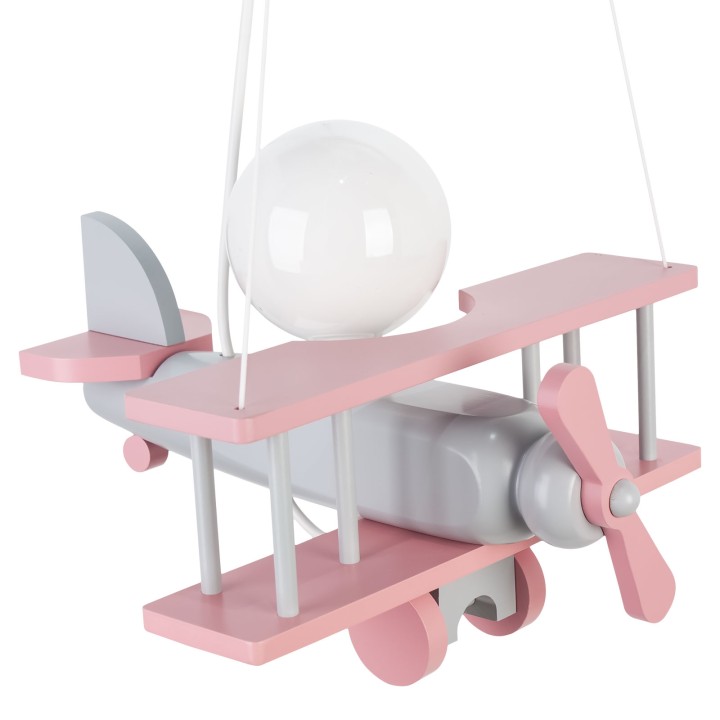 Hanging lamp Aeroplane small grey and pink