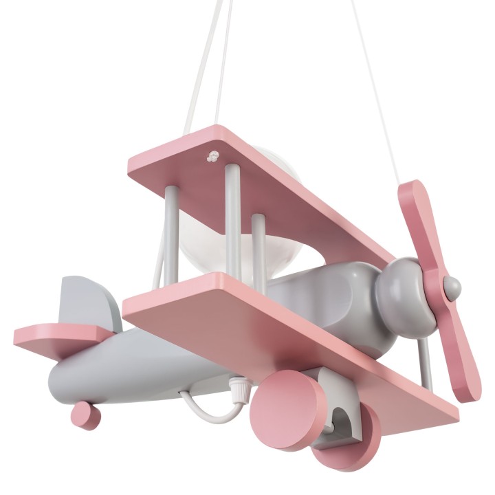Hanging lamp Aeroplane small grey and pink