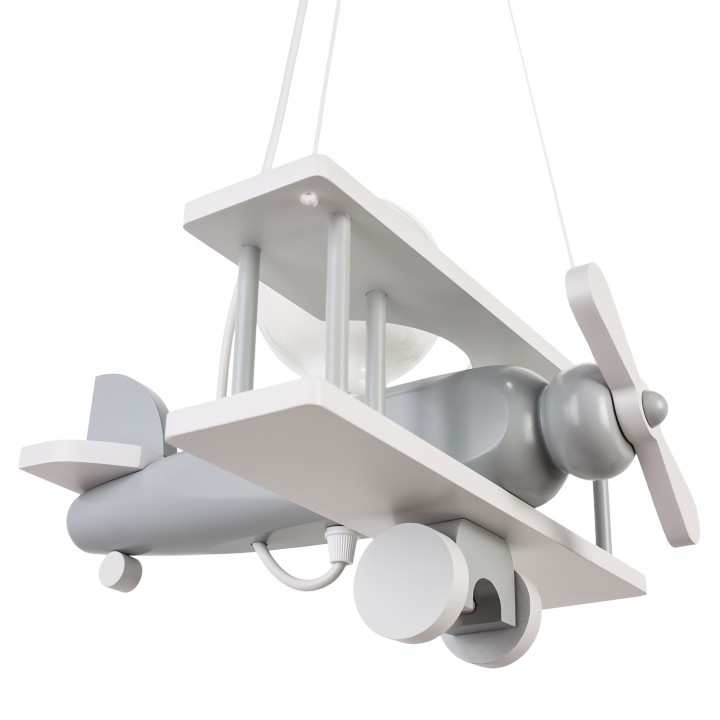 Hanging lamp Aeroplane small grey and white