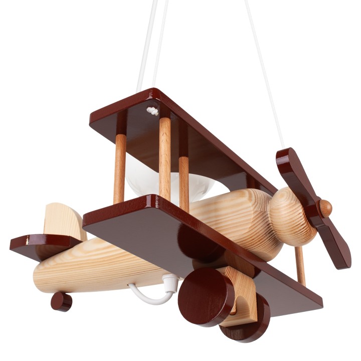 Hanging lamp Aeroplane small natural and brown