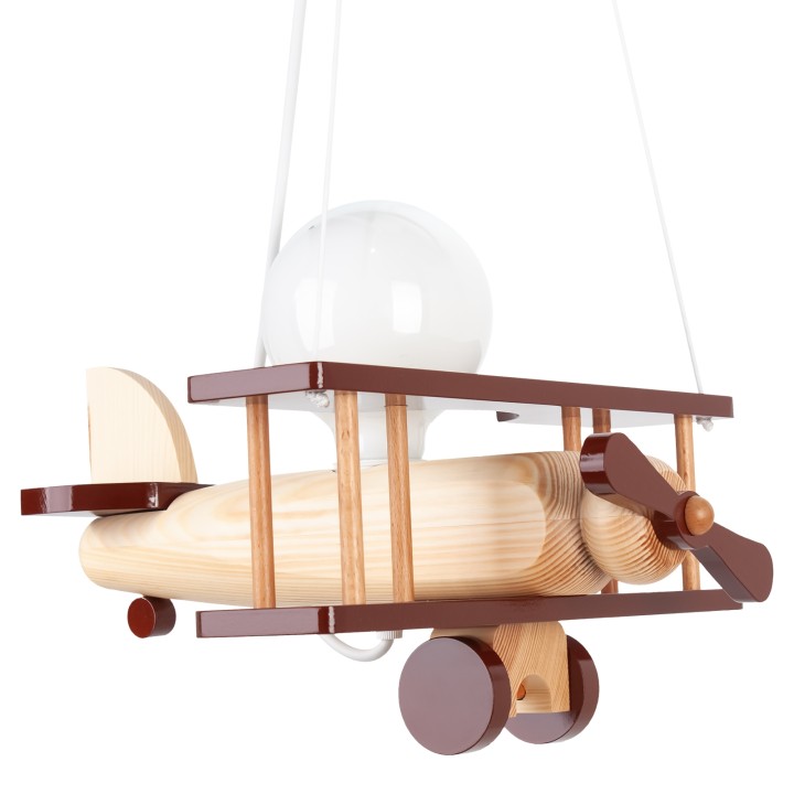 Hanging lamp Aeroplane small natural and brown