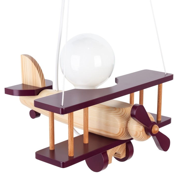 Hanging lamp Aeroplane small natural and purple