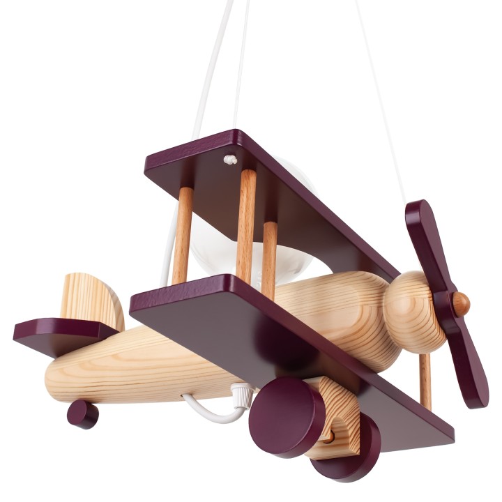 Hanging lamp Aeroplane small natural and purple