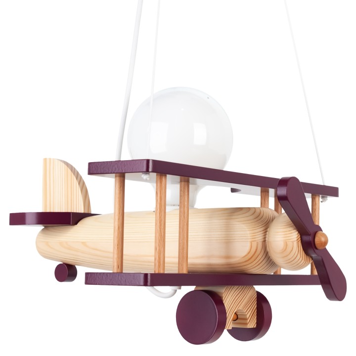 Hanging lamp Aeroplane small natural and purple