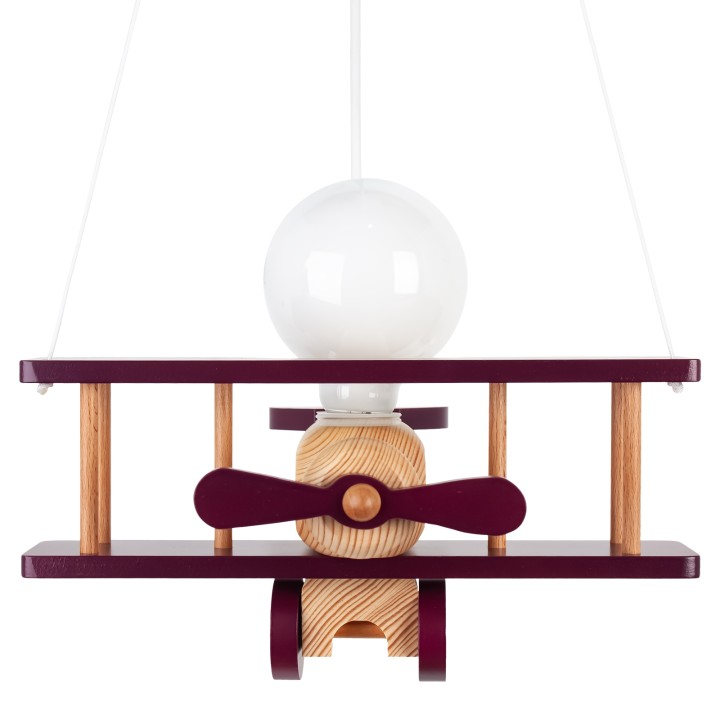 Hanging lamp Aeroplane small natural and purple