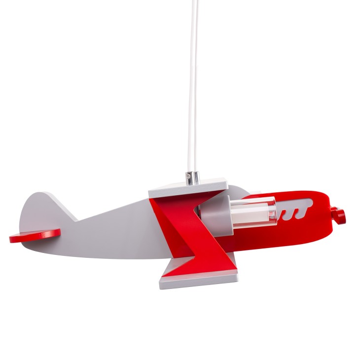 Airplane pendant lamp Falcon  – grey and red