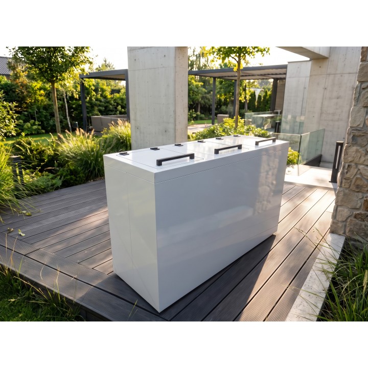 3-Compartment Waste Sorting Bin (Dibond, 3 x 120L)