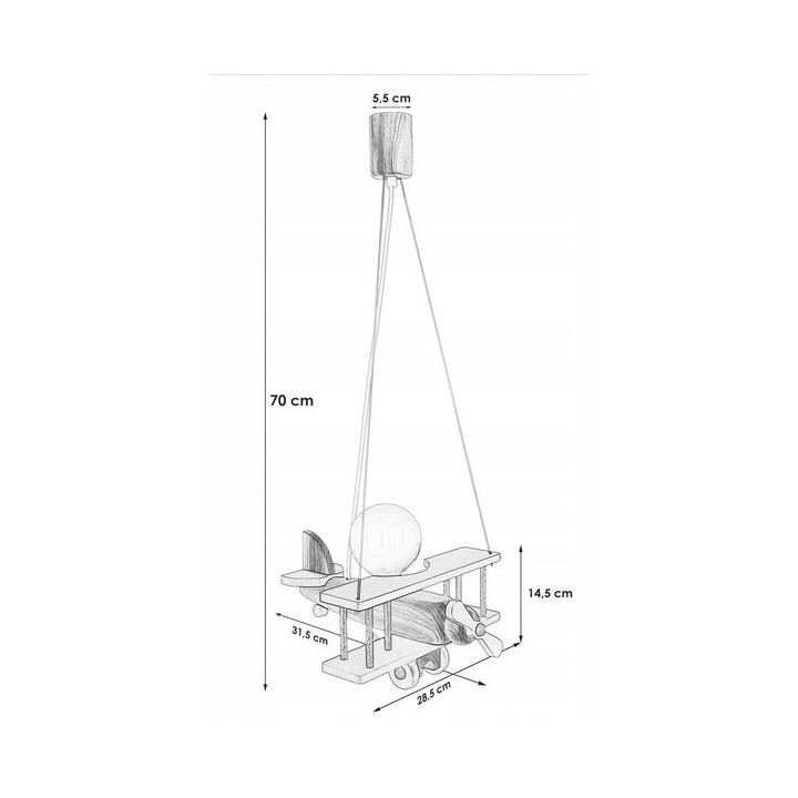 Hanging lamp Small white-natural aircraft