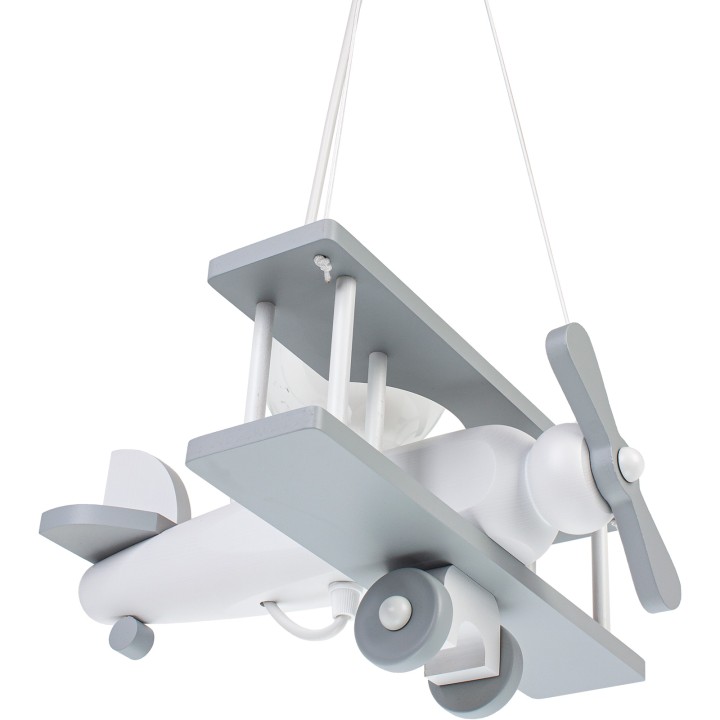 Hanging lamp Aeroplane small grey and white