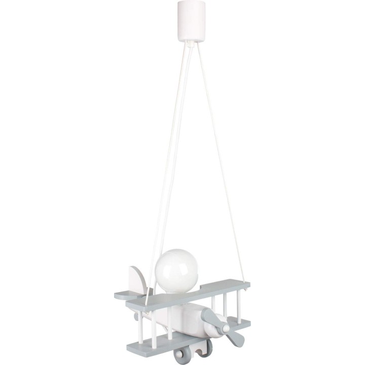 Hanging lamp Aeroplane small grey and white