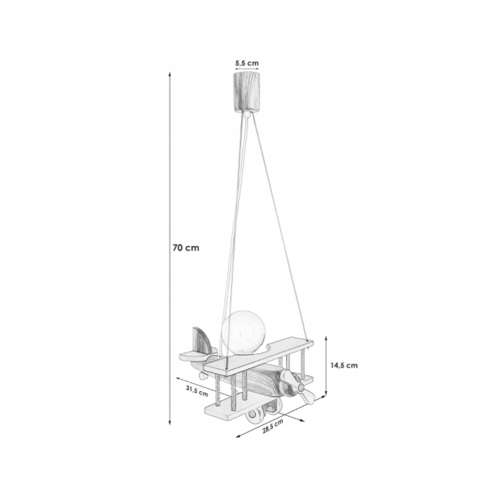 Hanging lamp Aeroplane small green