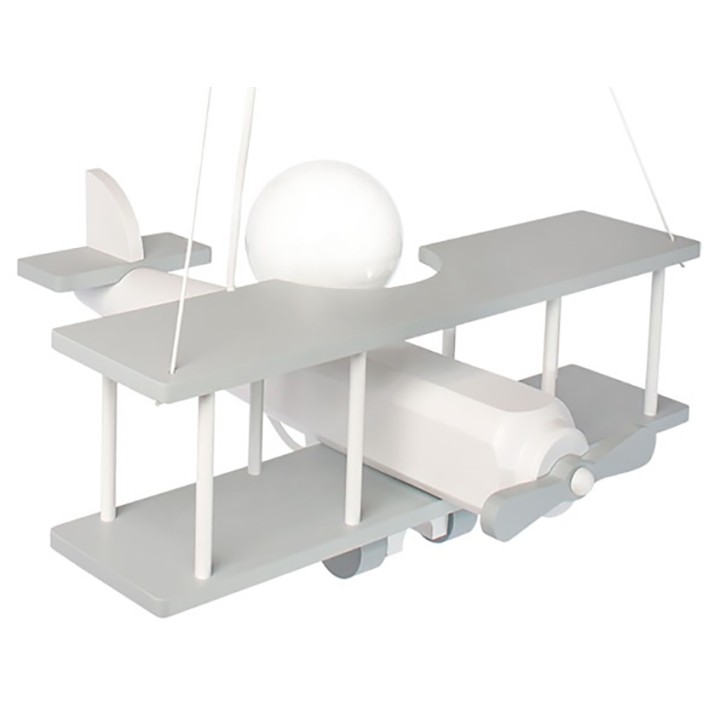 Hanging lamp Aeroplane large grey and white